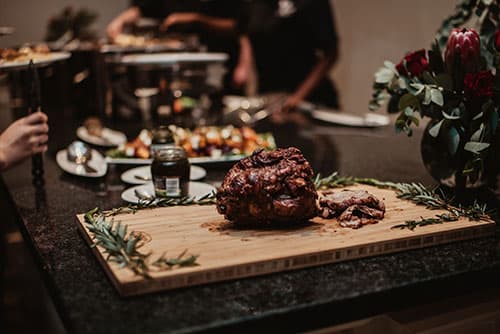 Roast meat carvery at a celebration