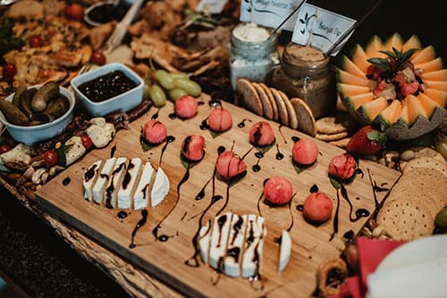 Styled dessert table at an event